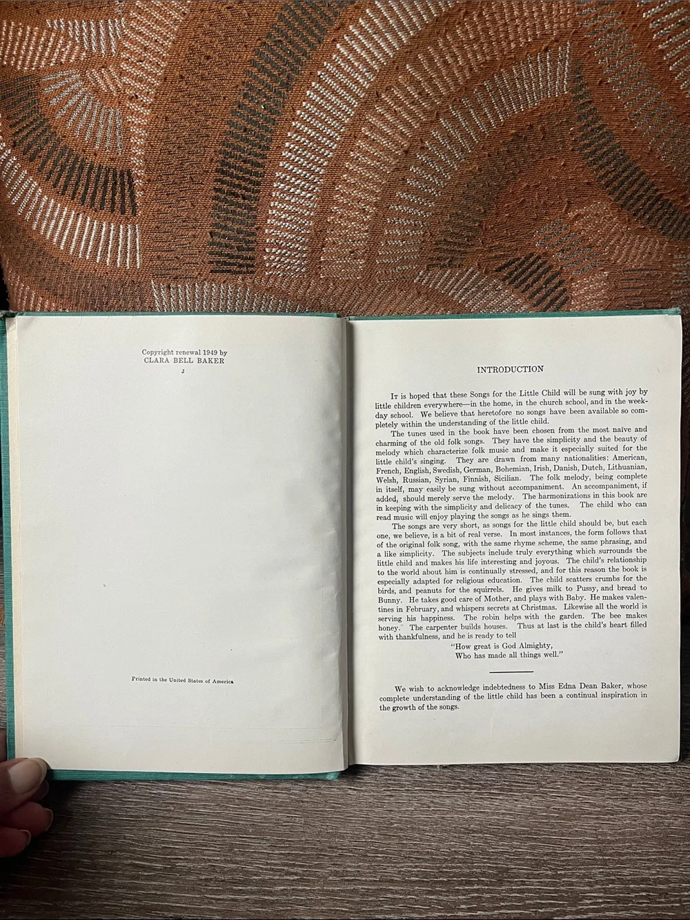 Songs For The Little Child by Clara Bell Baker